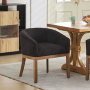 Sedia da Pranzo Imbottita con Braccioli ¨C MINIMAL ¨C Velluto Grigio Carbone, Struttura in Legno