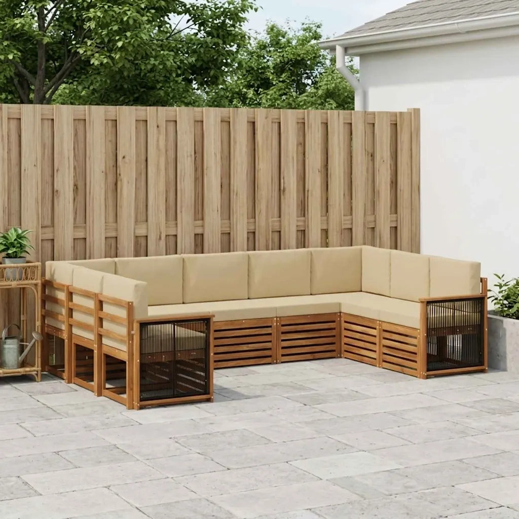 Set divano sezionale con cuscino 7 pcs Naturale 3384834