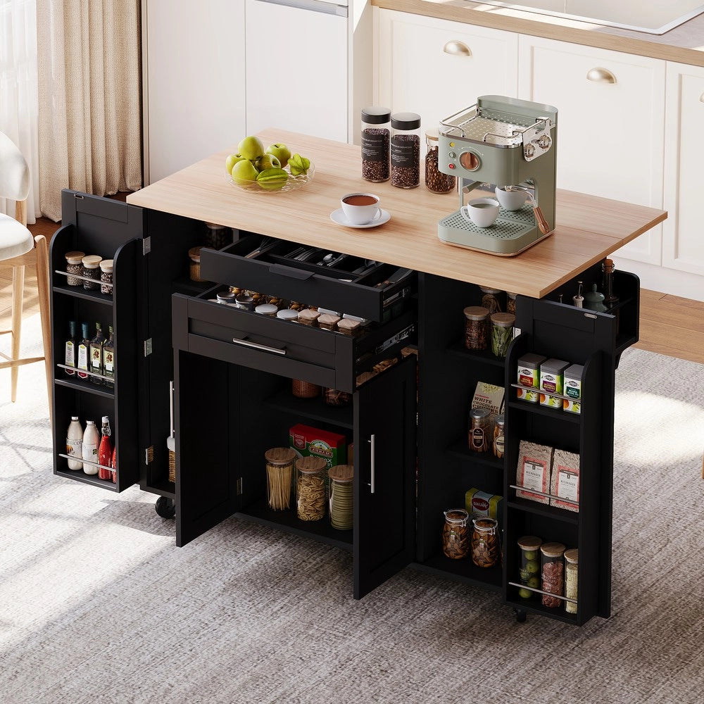Isola Cucina con Piano Allungabile e Cassetto ¨C Xylo ¨C 120x45 cm, Legno