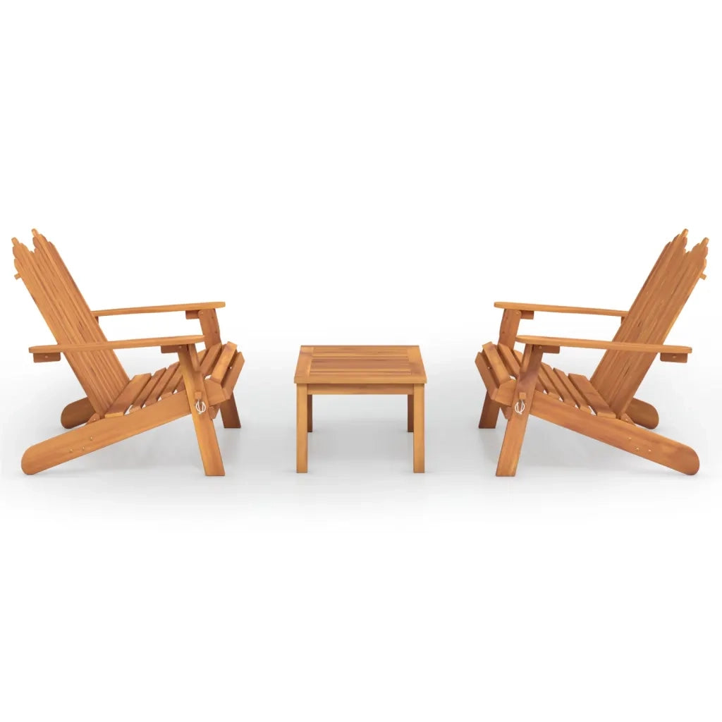 Set Salotto da Giardino Adirondack 3pz Legno Massello di Acacia 3152133