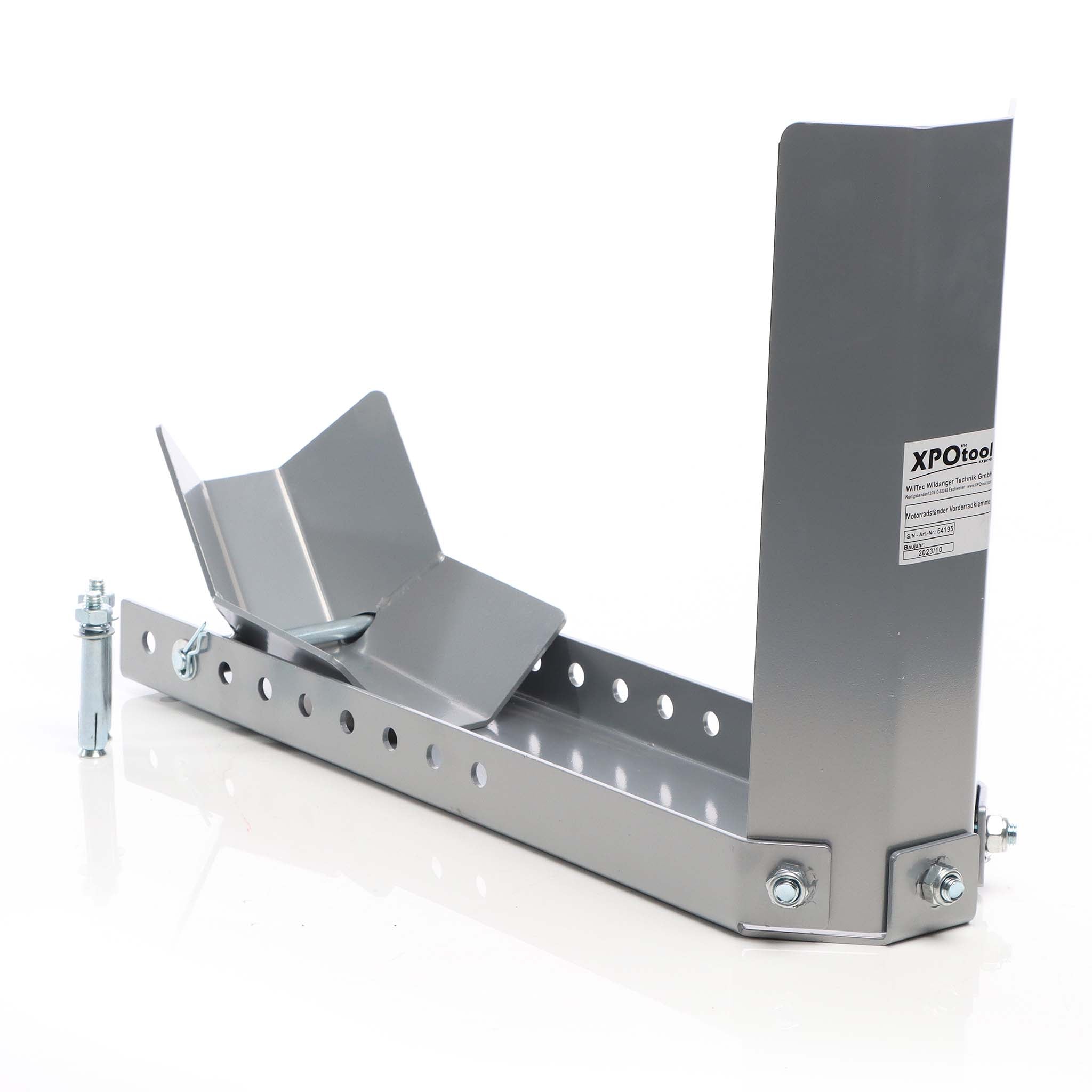 Cavalletto per ruota anteriore moto max 450 kg pneumatico 8-24" 145 mm