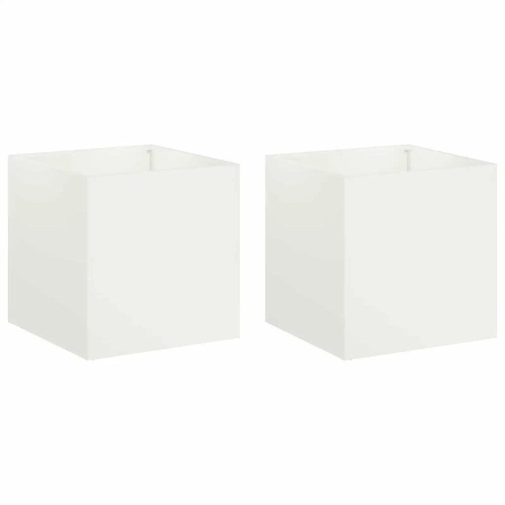 Vaso da giardino 2 pz Bianco 20 x 20 x 20 cm 8004927