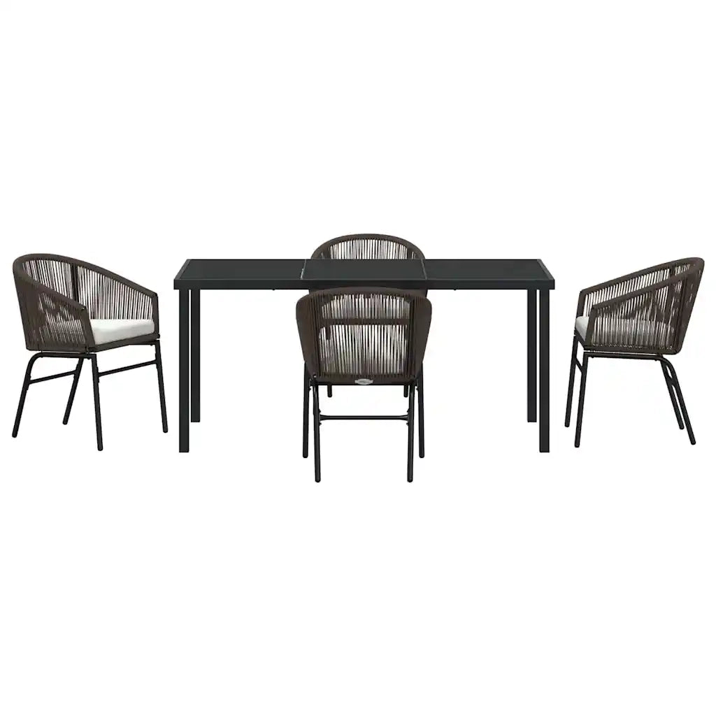 Set da Pranzo per Giardino 5 pcs Marrone
