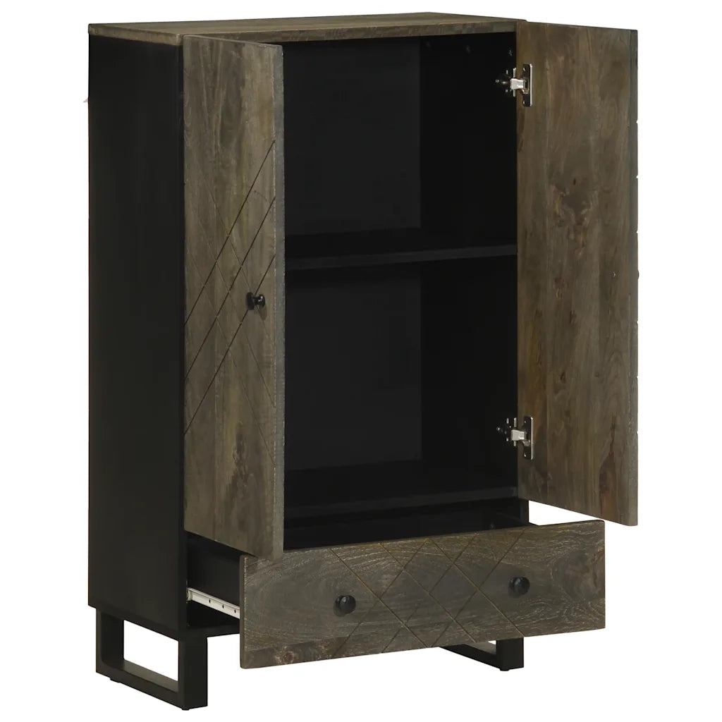 Credenza | Madia | Buffet da pranzo | Armadio da pranzo Nera 60x33x100 cm in Legno Massello di Mango