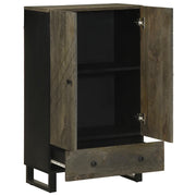 Credenza | Madia | Buffet da pranzo | Armadio da pranzo Nera 60x33x100 cm in Legno Massello di Mango