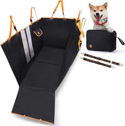 Cuscino per Auto Convertibile per Cani con Fessura a Rete, Borsa di Stoccaggio e Cinture di Sicurezza - Resistente ai graffi, Non Slittente - per Auto, Camion, SUV (Nero)