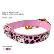 Trade Shop - Collare Per Cani Cuccioli Cane Animali In Cuoio 53 Cm Vari Colori Con Cagnolini -