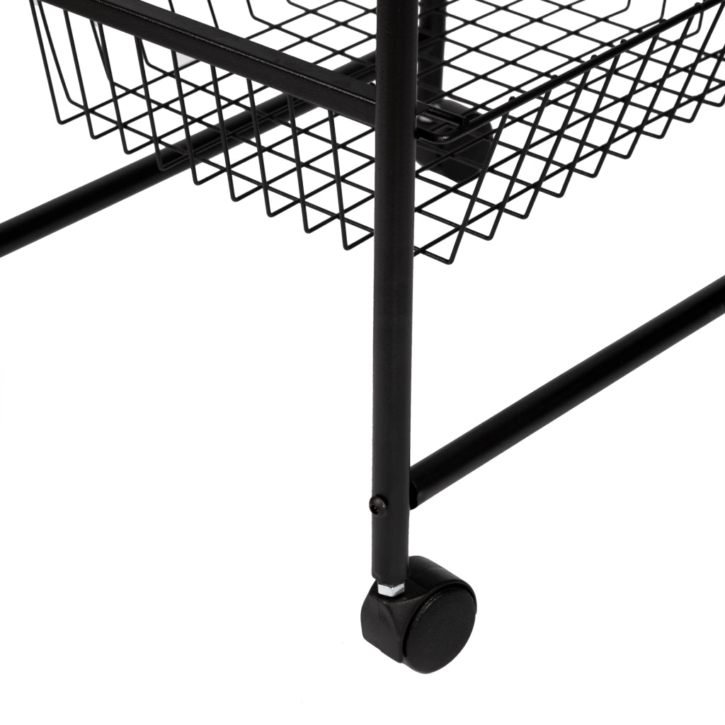 Carrello da Cucina 'Rudbjerg' Carrello con 4 Cesti a Rete e Piano Rimovibile Scaffale per Conservare Frutta e Verdura [en.casa]