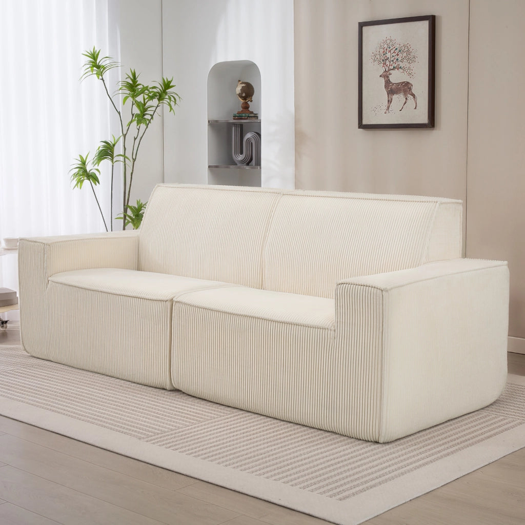 Divano 3 posti in velluto ¨C Minimal ¨C beige 230 cm