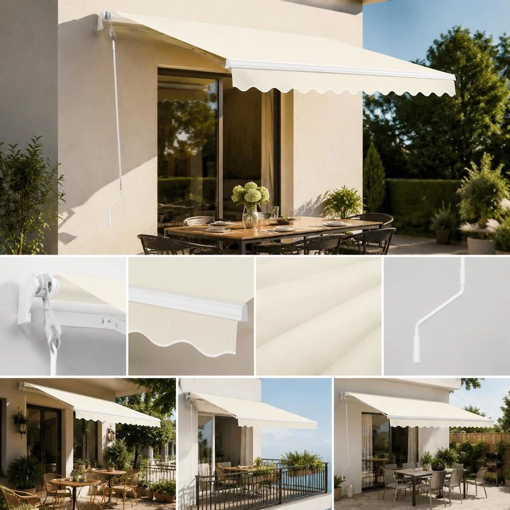 Automatically Retractable Awning 350x250 Cm Cream