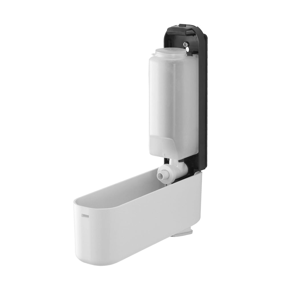 Dispenser sapone liquido a muro bianco da 350 ml con fissaggi inclusi
