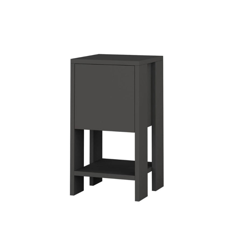 Comodino Ema antracite anta ribalta 30x30x55h