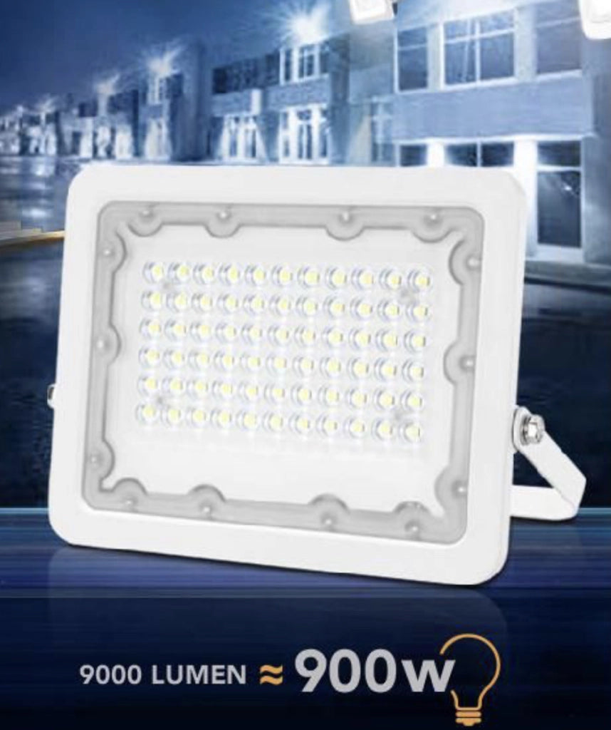 Faro led slim da 100w bianco impermeabile da esterno IP65 con luce naturale 4000K