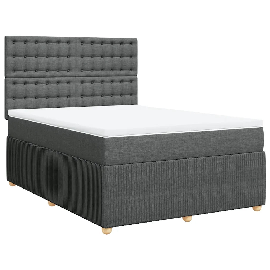 Giroletto a Molle con Materasso Grigio Scuro 140x200cm Tessuto