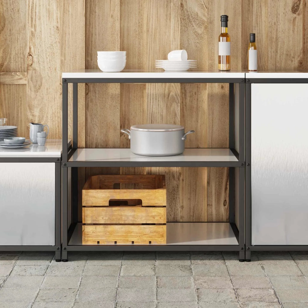 Stoccaggio in cucina Argento 90 x 50 x 92 cm Acciaio 874958