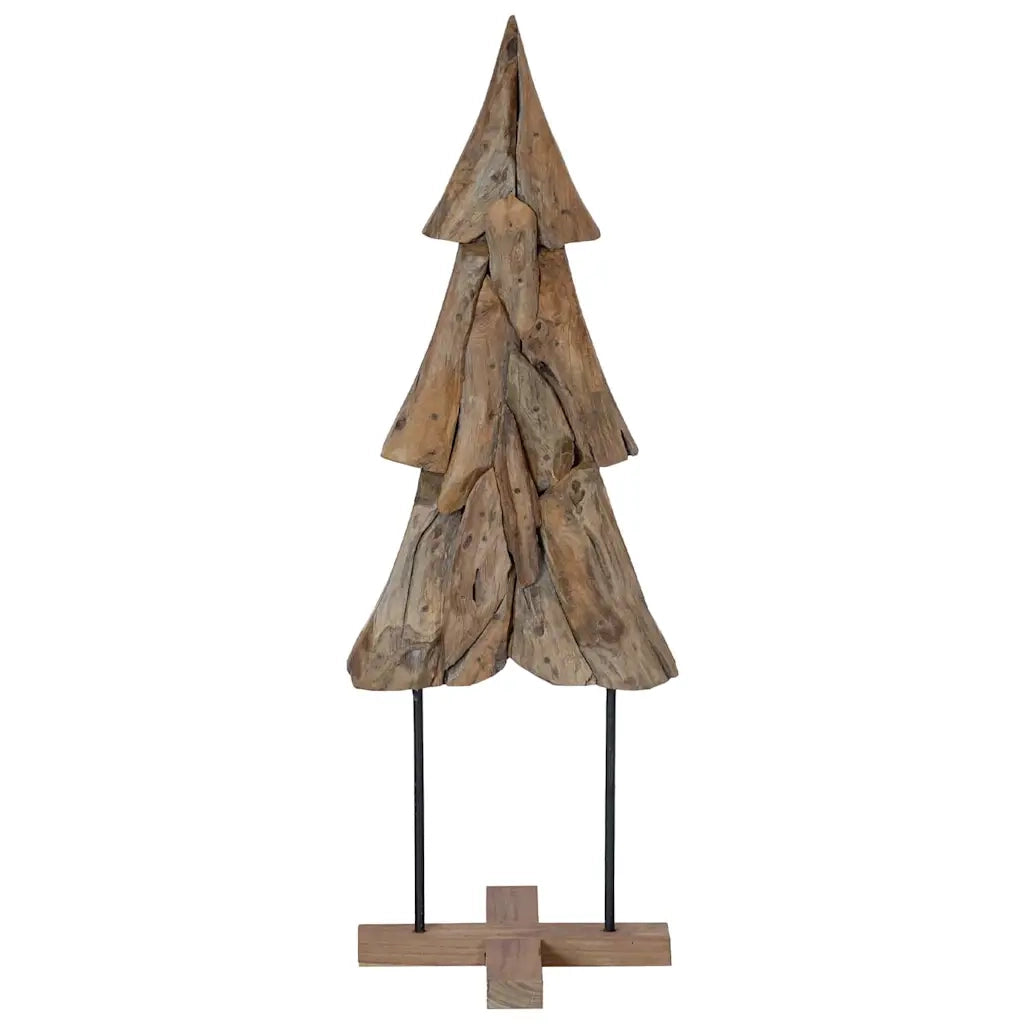 Albero di Natale Marrone 121 cm Legno massello di teak