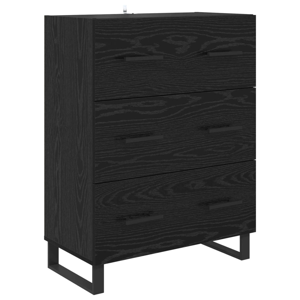 Credenza con cassetto 2 pcs Rovere Nero 69,5 x 34 x 180 cm 3416239