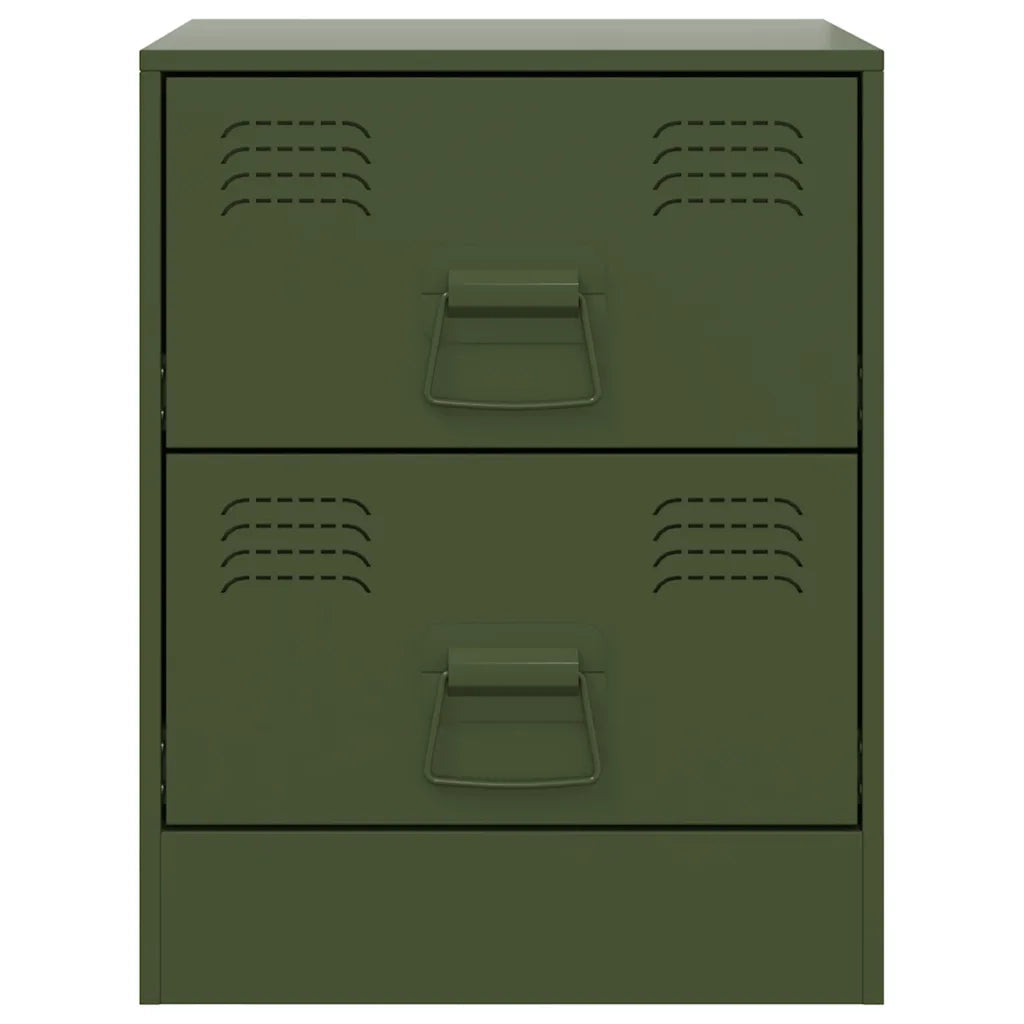 Comodini 2 pz Verde34,5x39x44 cm in Acciaio 841628