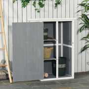 Armadio da esterno in legno nero con 2 ripiani 75x56x115 cm