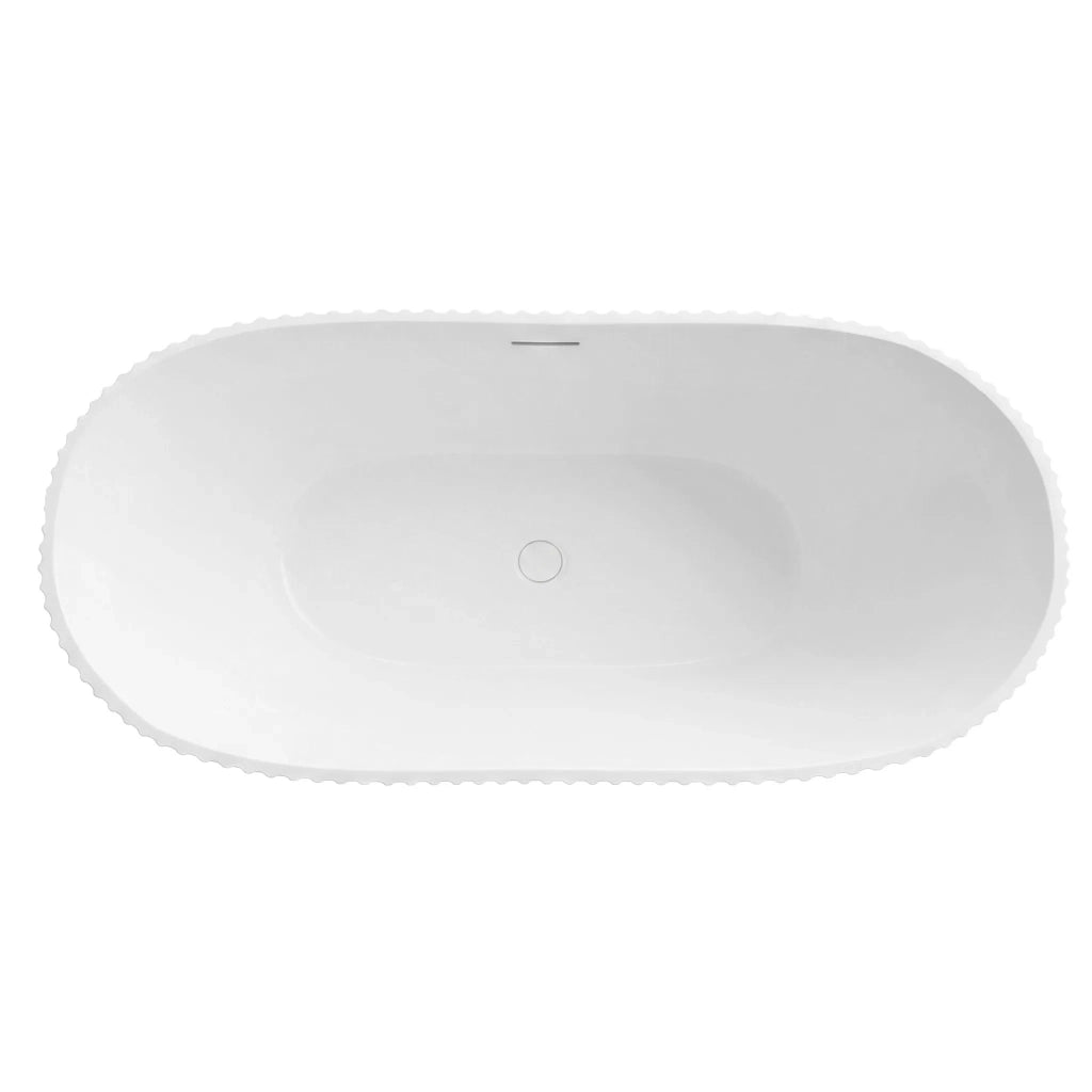 Vasca Da Bagno Freestanding In Acrilico Atena 170 Copritappo oro spazzolato