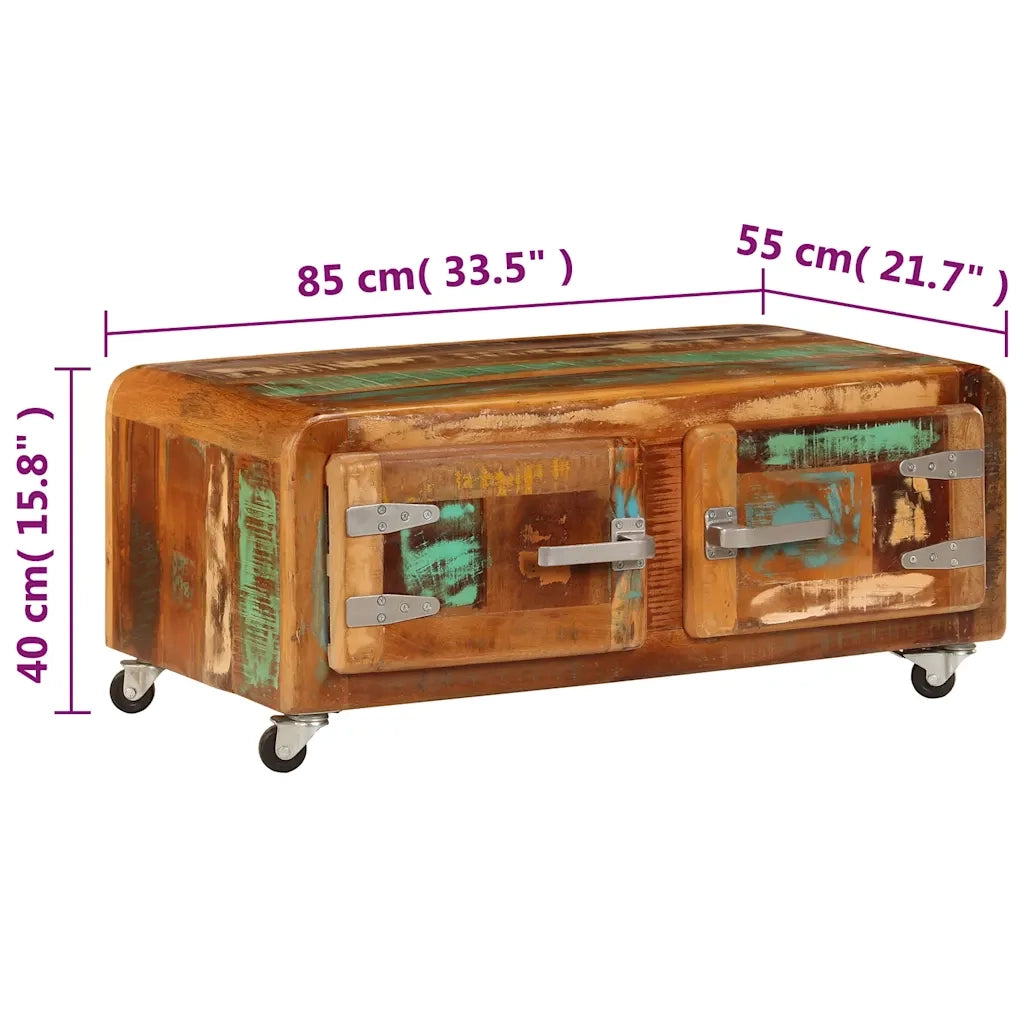 Tavolino da Salotto 85x55x40 cm in Legno Massello di Recupero 247515