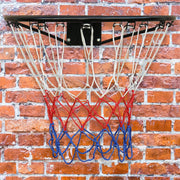 Area giochi canestro da basket con telaio in acciaio e rete in nylon da parete nero 45 cm e montaggio semplice