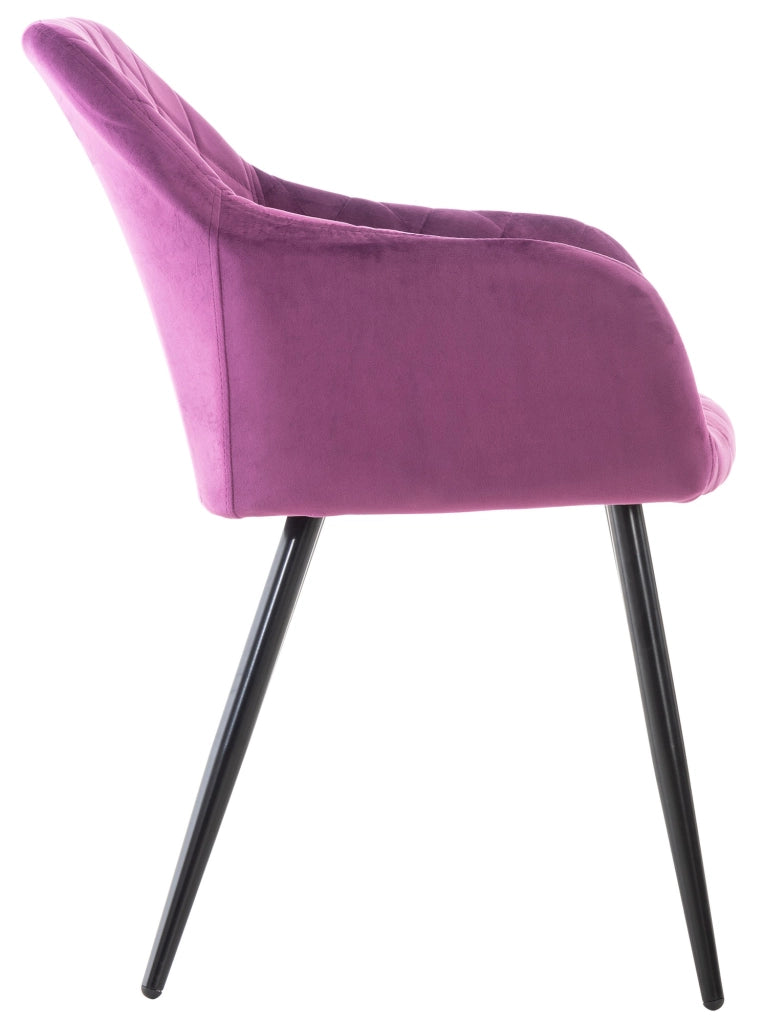 Sedia da pranzo Shila fodera a rombi Velluto,viola