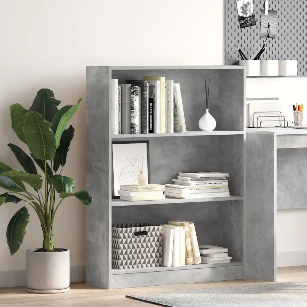 Libreria Grigio Cemento 80x24x109 cm in Legno Multistrato 857838