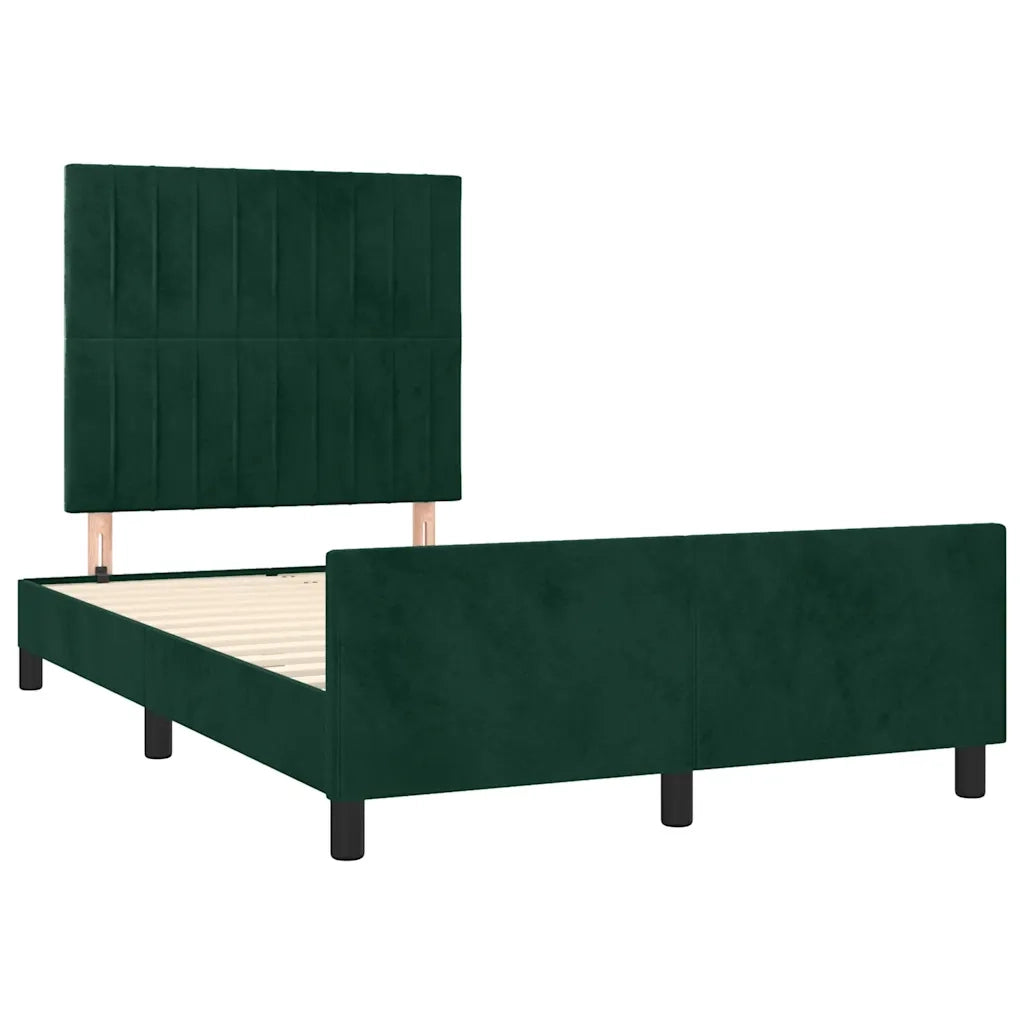 Giroletto senza Materasso Verde Scuro 120x200 cm in Velluto