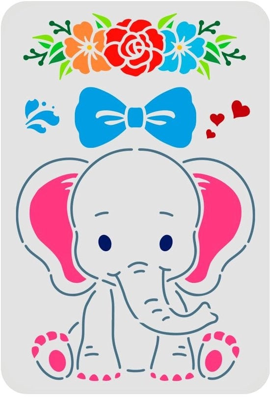 Scheda di pittura per bambino in forma di elefante - Scheda di pittura riciclabile per DIY