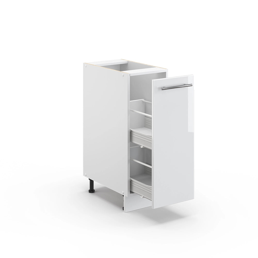 Armadio cucina dispensa alto Fame-Line Bianco lucido/Bianco 30 cm, PL Marmo Vicco