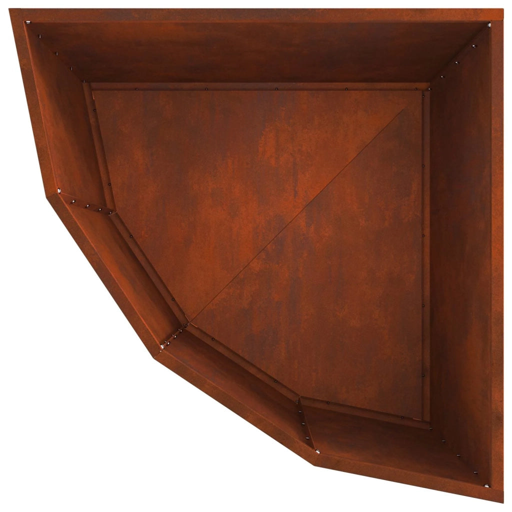 Vaso d'angolo Ruggine 60 x 60 x 50 cm acciaio corten 883667