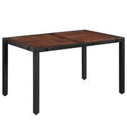 Set da Pranzo da Giardino 7 pz in Polyrattan e Acacia Nero 43935
