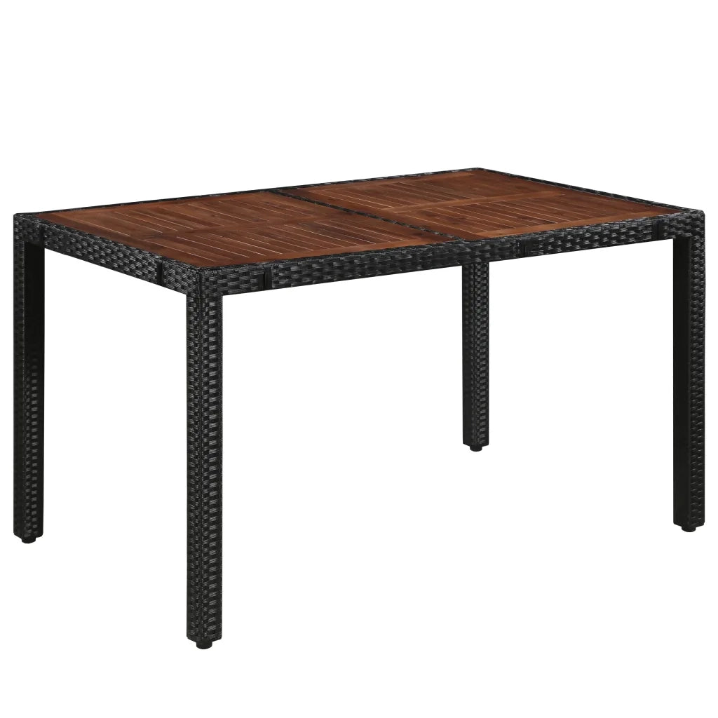 Set da Pranzo da Giardino 7 pz in Polyrattan e Acacia Nero 43935