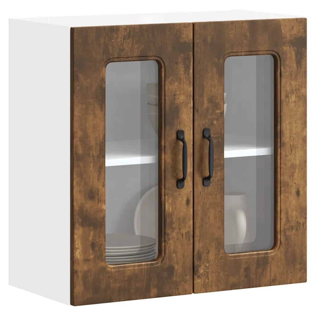 Pensile da Cucina con Porta in Vetro Kalmar Rovere Fumo 853672
