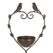 Uccelliera marrone Fontana d'acqua per uccelli in ferro per giardino Accento decorativo all'aperto abbeveratoio