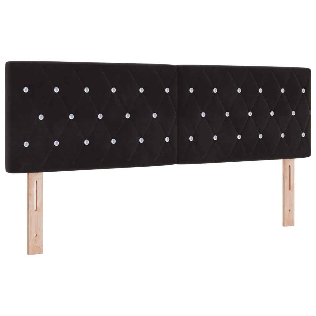 Letto ottomano con materasso con testiera 2 pcs Nero Velluto 3456728