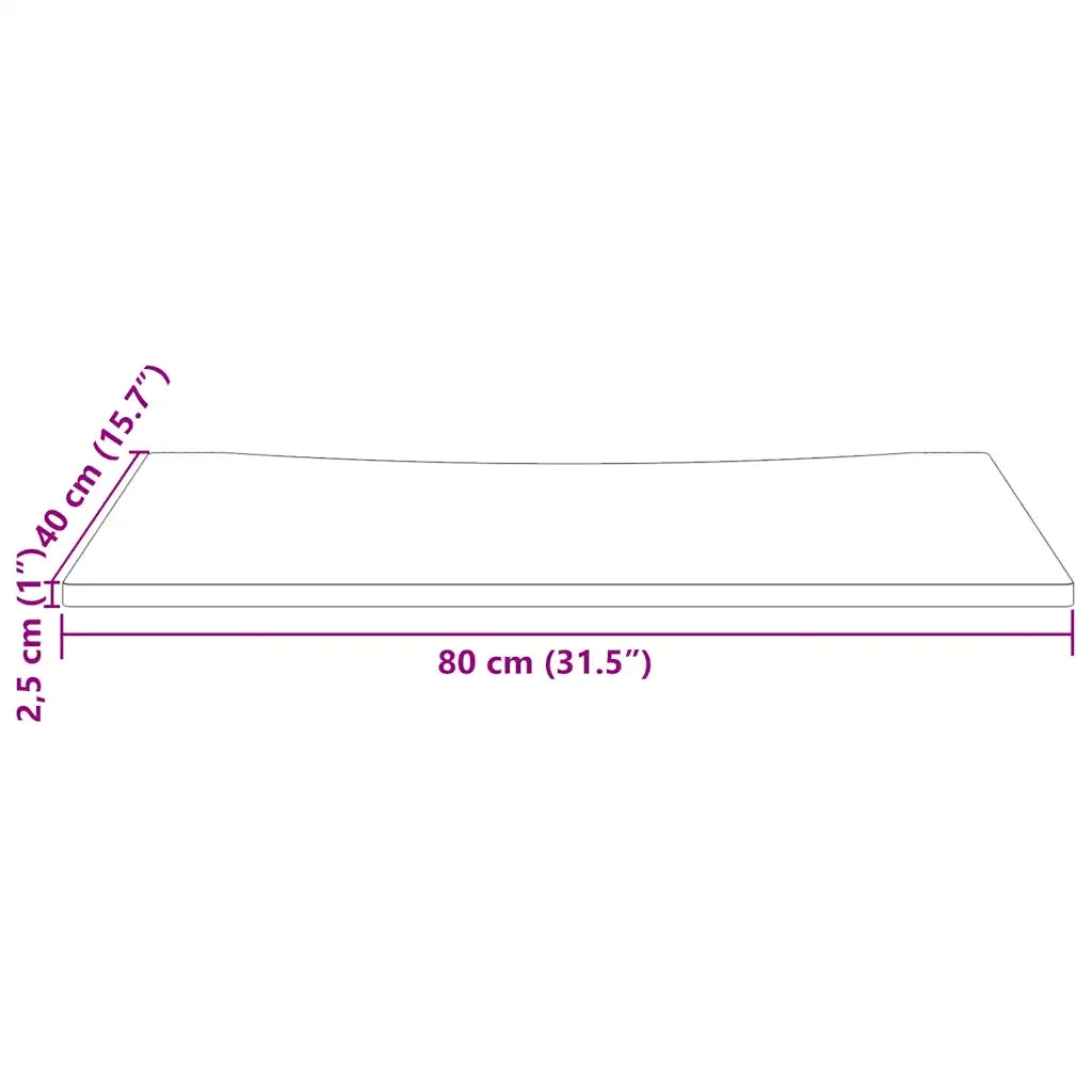Piano Scrivania Bianco 80x40x2,5 cm in Legno Massello di Pino 824426