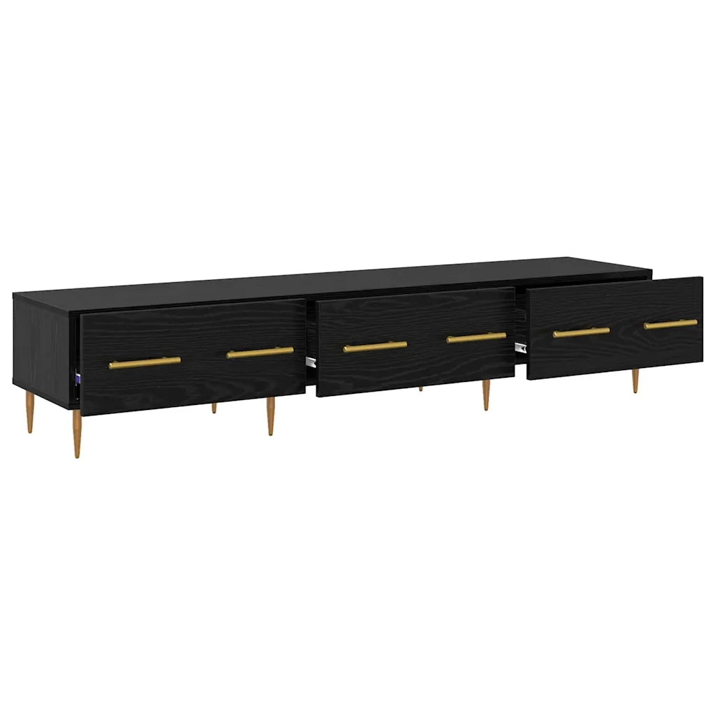 Mobile TV Rovere Nero 150 x 36 x 30 cm Legno multistrato 882319