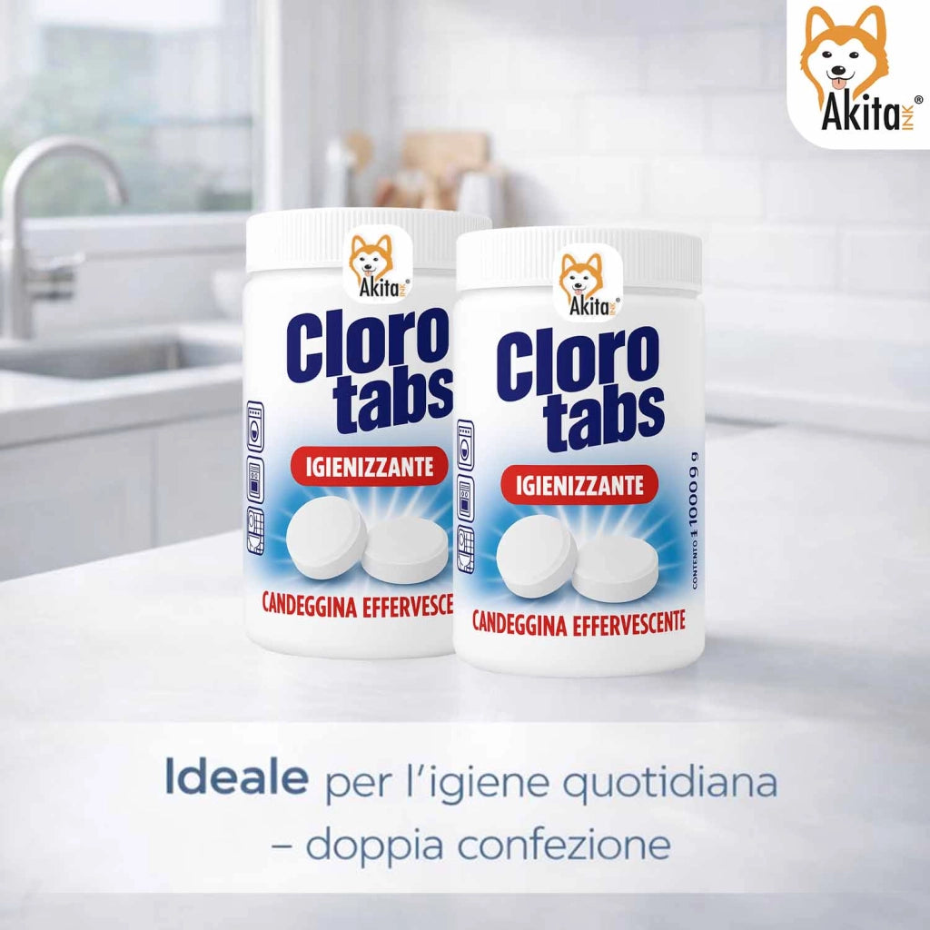 Akitaink Cloro Tabs 2kg Pastiglie Multiuso Candeggina