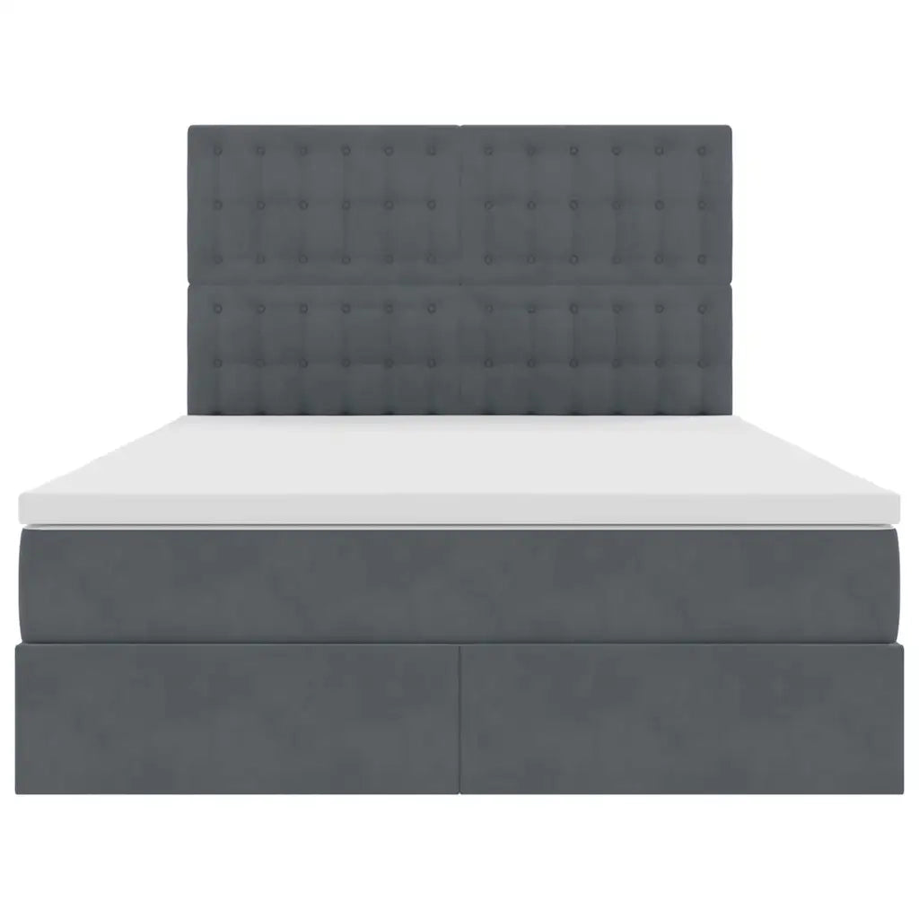 Letto con contenitore e materasso Grigio scuro 140 x 200 cm