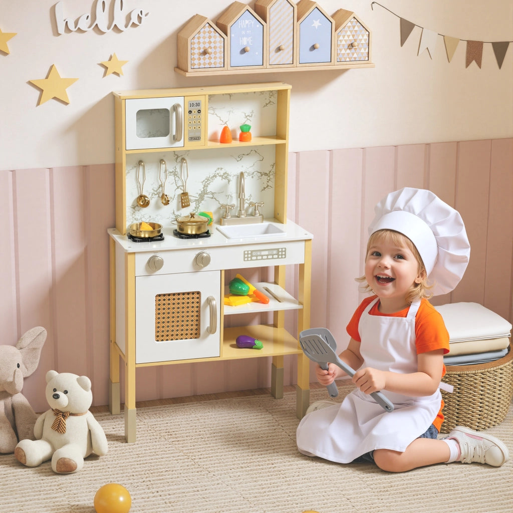 Cucina Giocattolo in Legno con Accessori ¨C zephmum ¨C Naturale