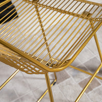 Set 2 Sgabelli Alti da Bar 53x56x110 cm in Metallo Oro