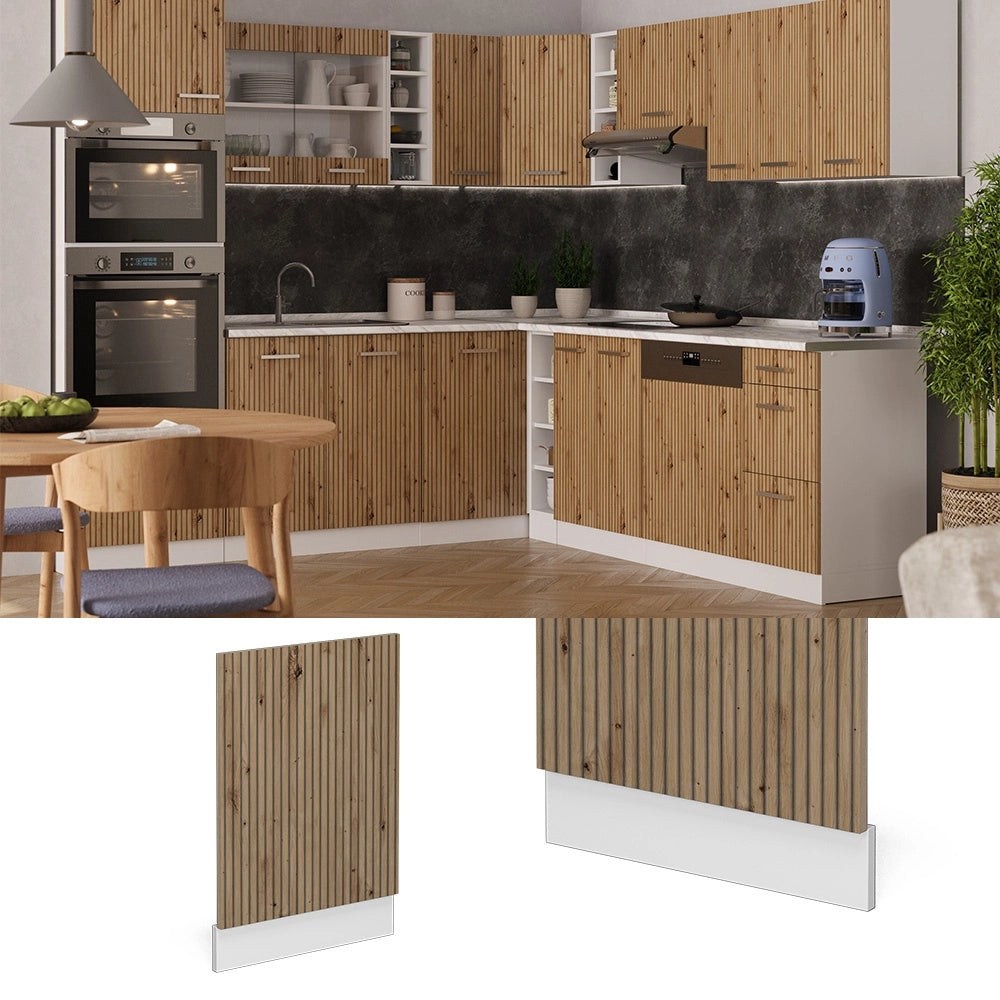 Pannello frontale R-Line Rovere artigianale/Bianco 45 cm senza piano di lavoro Vicco