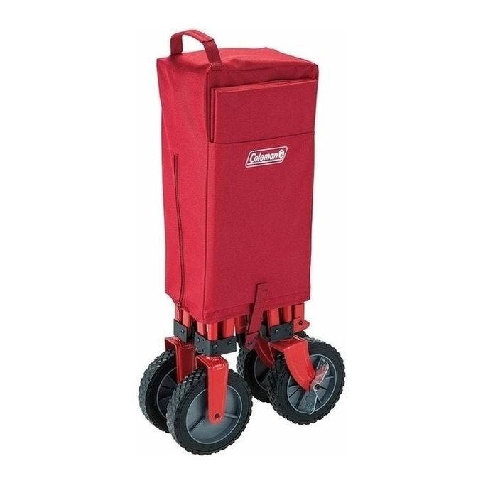 Coleman 2000038421 Carrello da Campeggio Pieghevole con Freno Ruote Capacita' 85 Kg Tessuto Poliestere Telaio Acciaio colore Rosso