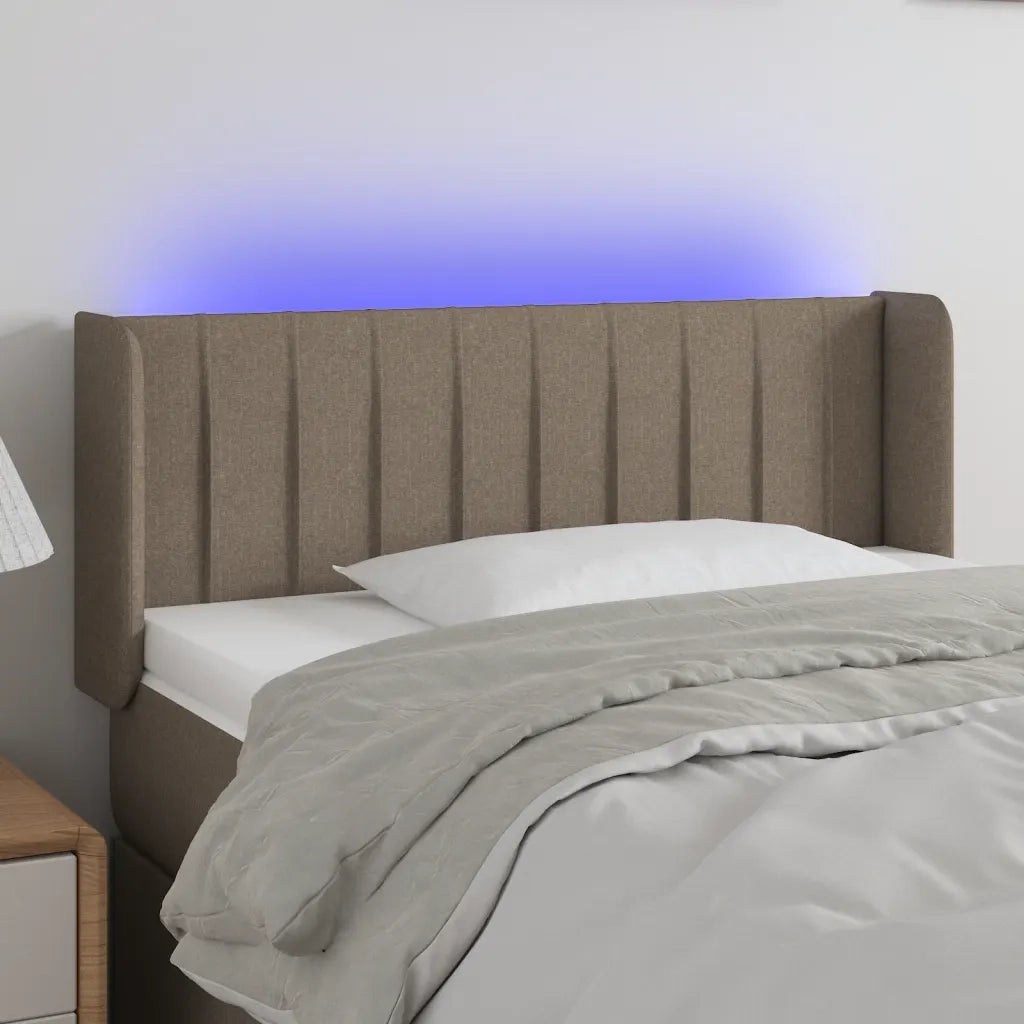 Testiera a LED Tortora 103x16x78/88 cm in Tessuto 3123468