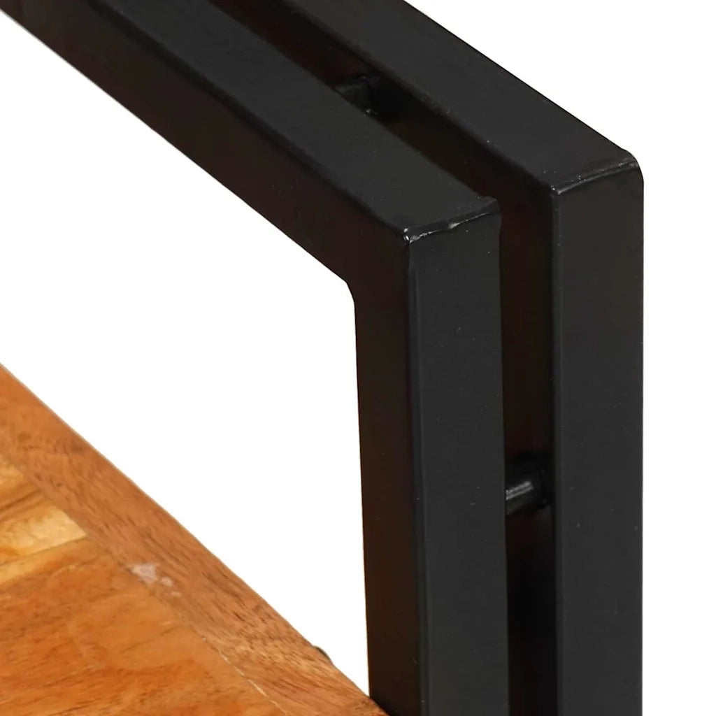 Comodino Marrone e Nero Legno Massello di Acacia 4016734