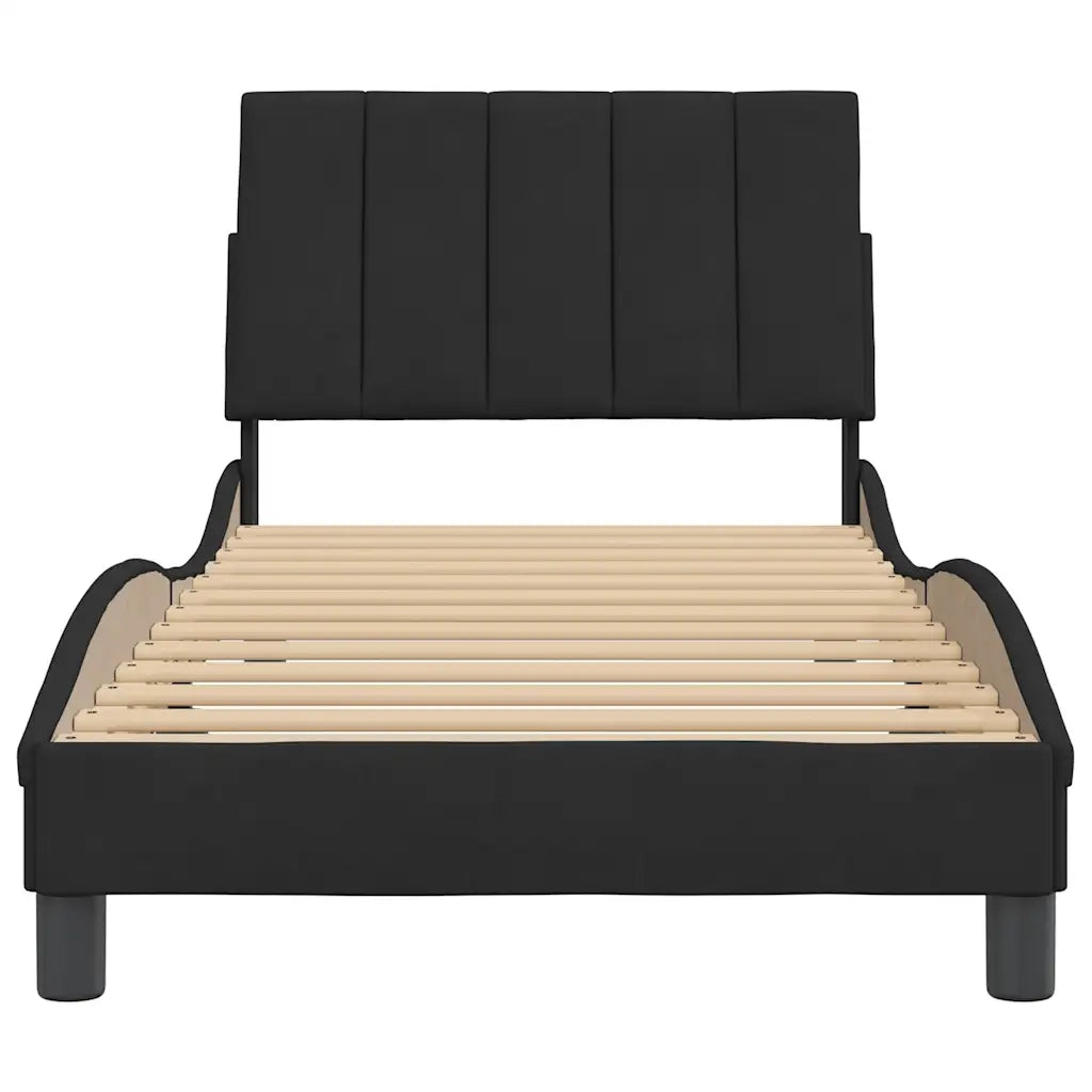 Giroletto senza Materasso Hanko Nero 80x200 cm in Velluto