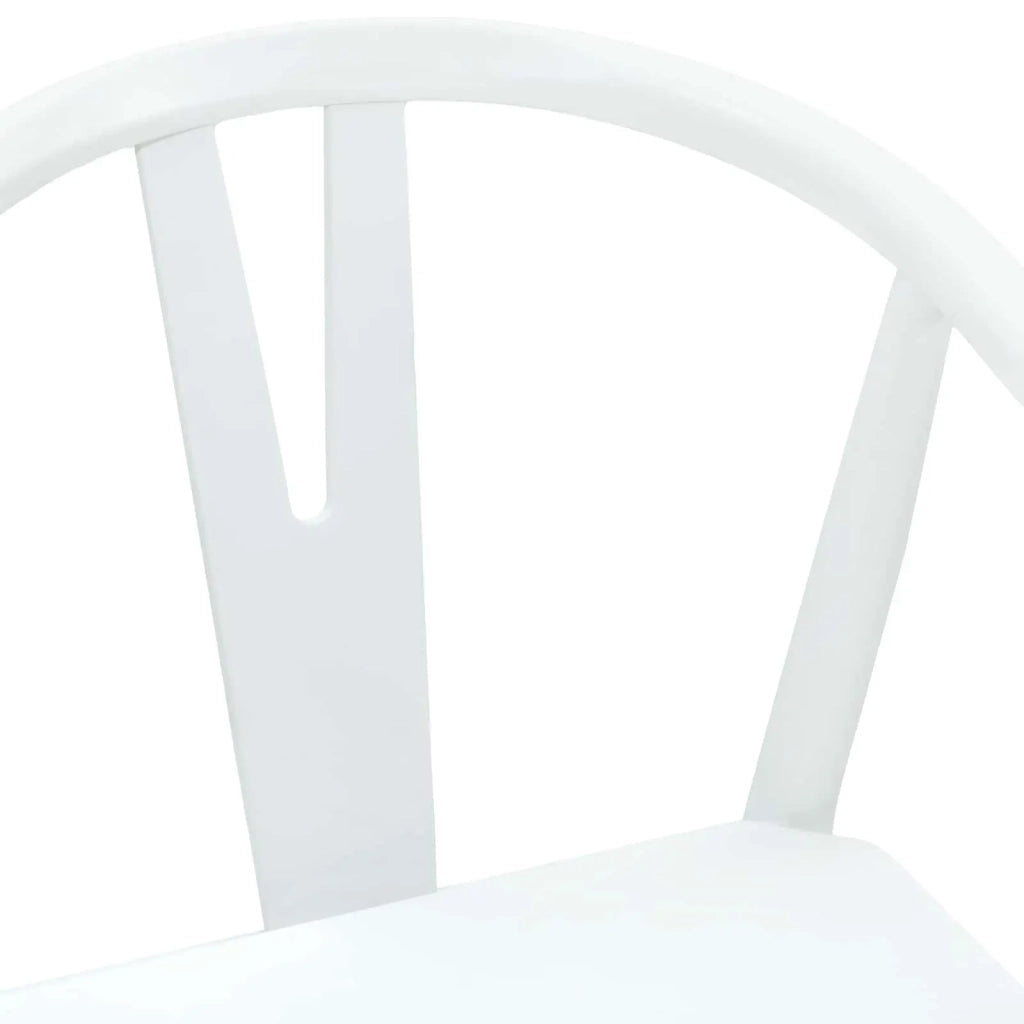 Sedia da pranzo 2 pcs Bianco e Bianco Legno di gomma solido