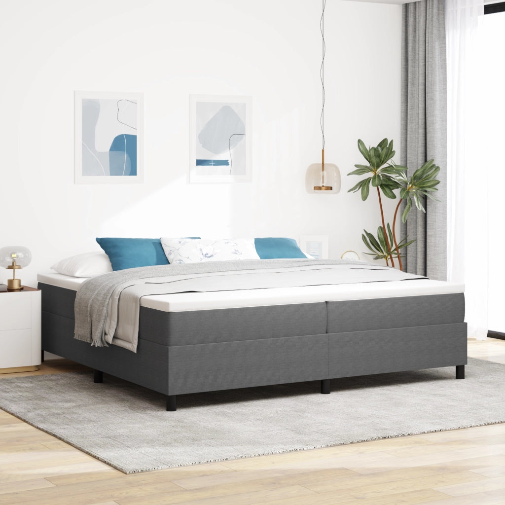 Letto Box Spring Grigio chiaro 200x200 cm Tessuto a coste